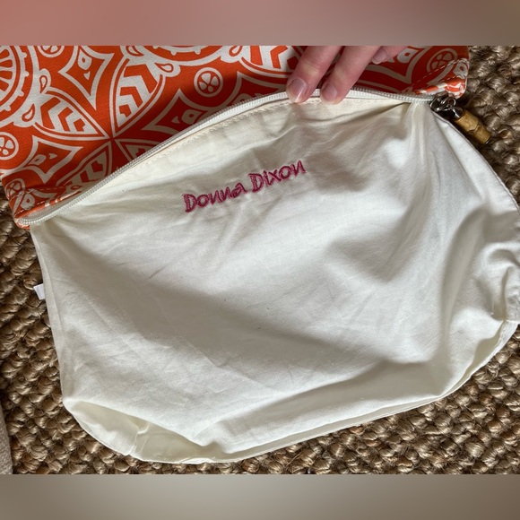 Donna Dixon “Cynthia” Orange Medallion Clutch, Pouch or Cosmetic Bag. - Picture 8 of 11